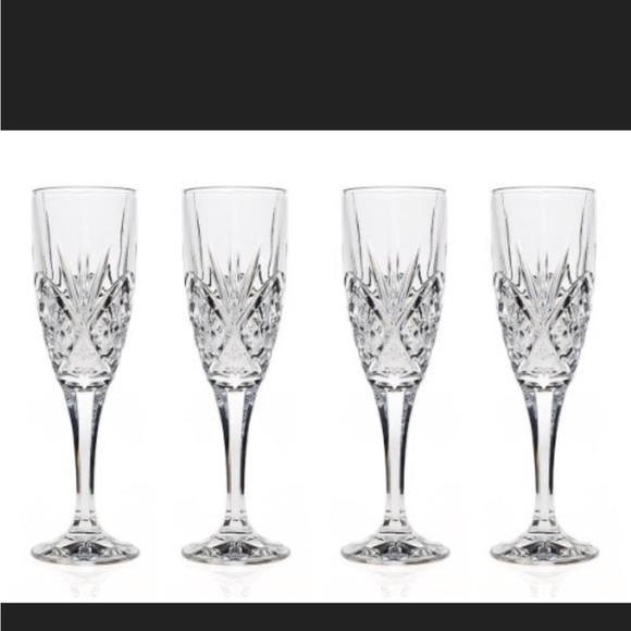 Crystal Champagne Flutes set of 4 - Picture 3 of 6